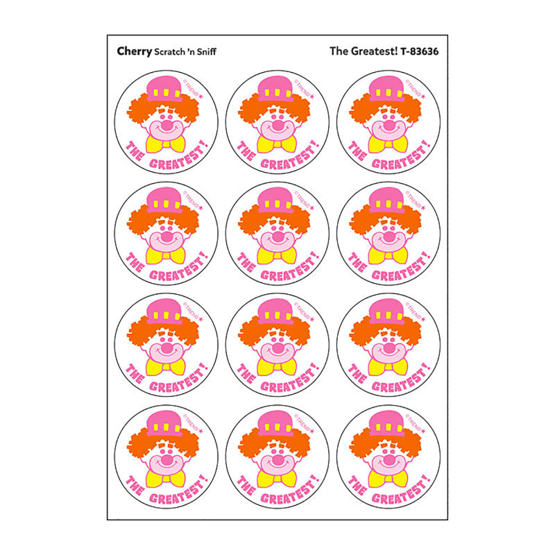 The Greatest!/Cherry Scent Retro Scratch 'n Sniff Stinky Stickers®, 24 ct.