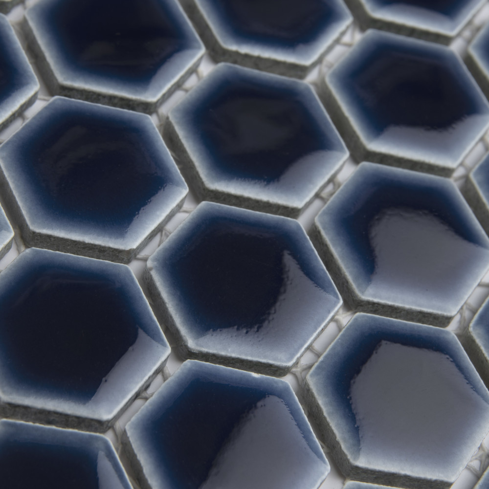 Hudson 1″ Hex Smoky Blue 11-7/8 in. x 13-1/4 in. Porcelain Mosaic Tile