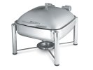 6-quart Intrigue® square stainless steel induction chafer with porcelain food pan