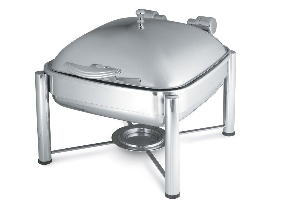 6-quart Intrigue® square stainless steel induction chafer with porcelain food pan