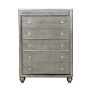 Silver Luxe Mirror Trim 5 Drawer Chest - S338-040