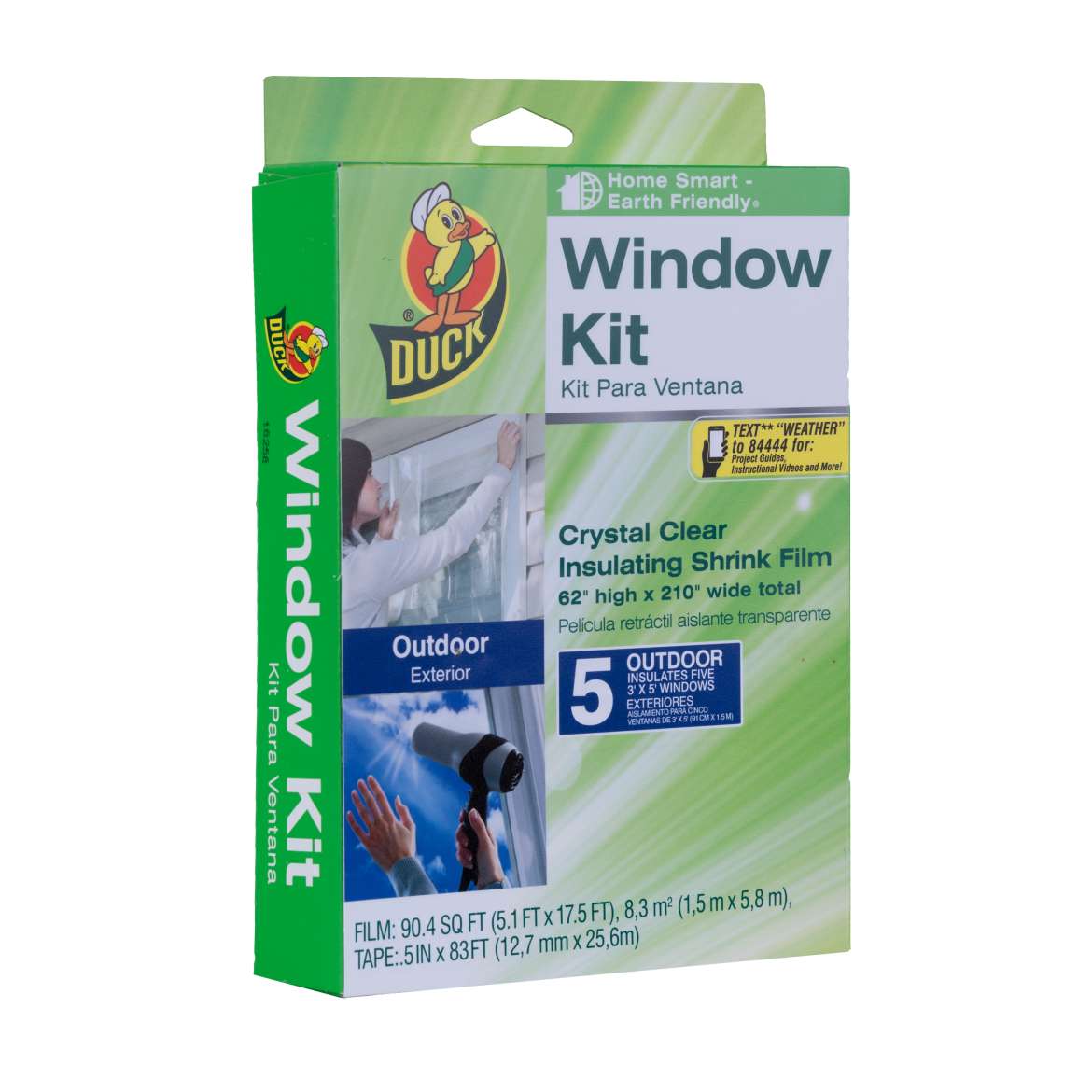 Duck® Brand Shrink Film Window Kit - Outdoor, 5 pk, 62 in. x 210 in.