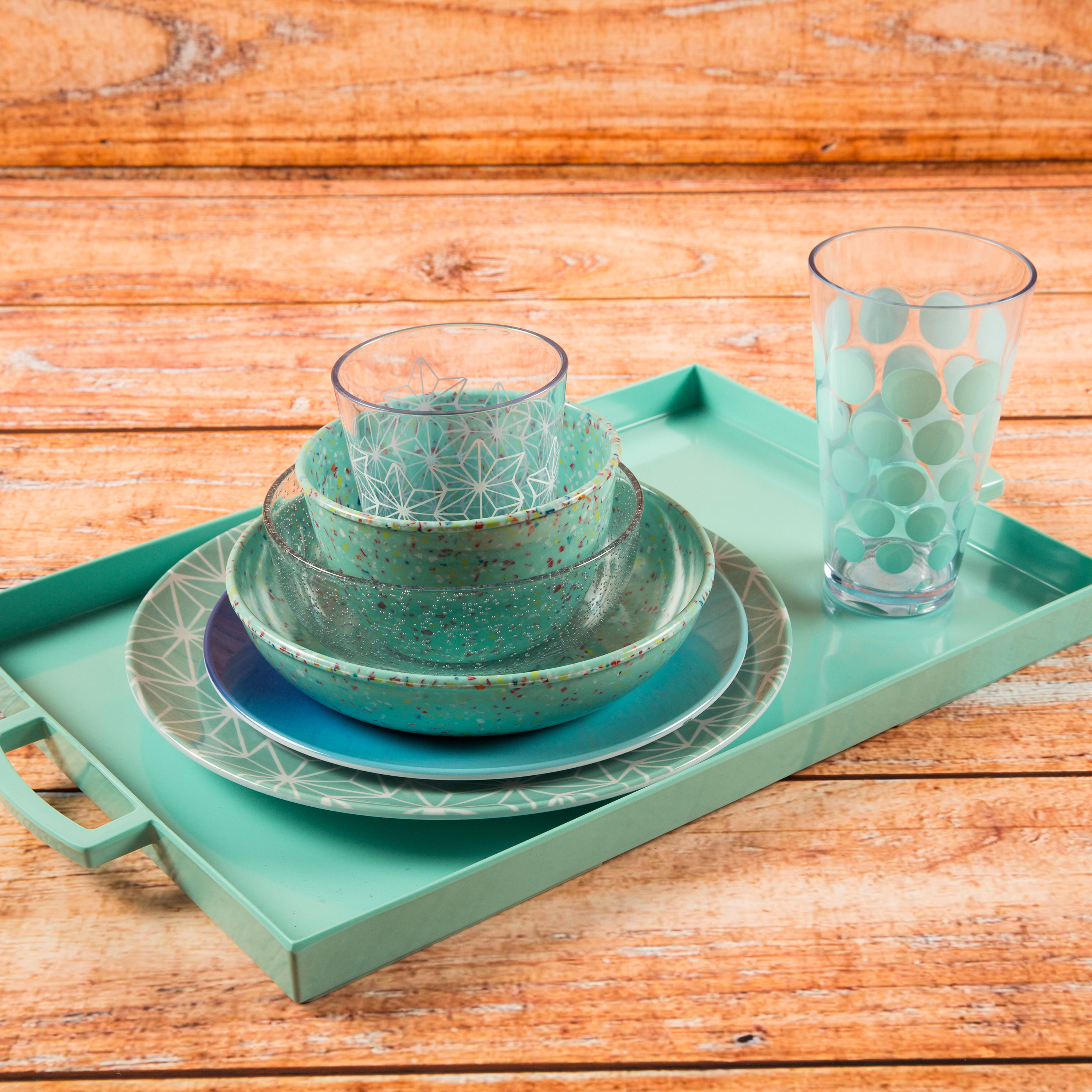 Dot Dot 20 ounce Highball Glass, Mint, 6-piece set