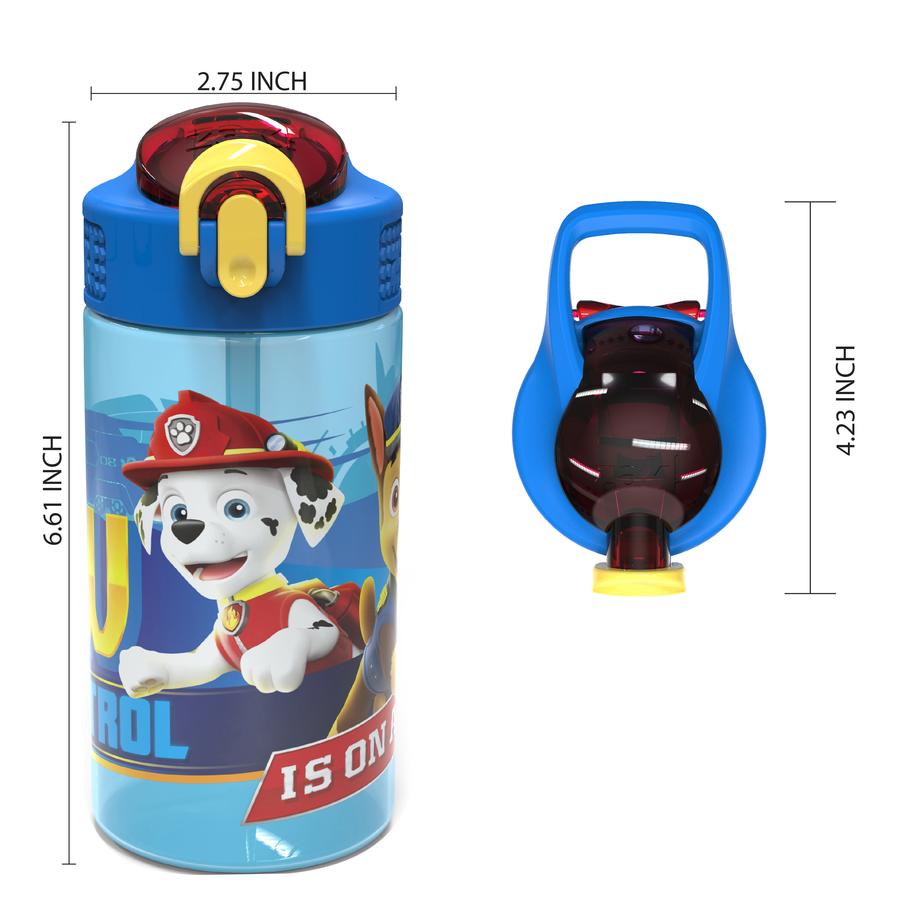 Paw Patrol 16 ounce Reusable Plastic Water Bottle with Straw, Marshall, 2-piece set slideshow image 8 Paw Patrol 16 ounce Reusable Plastic Water Bottle with Straw, Marshall, 2-piece set slideshow image 8
