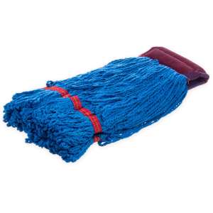 Carlisle, Microfiber Looped-End Wet Mop Head with 5" Headband, Medium, Blue