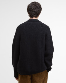 Garthman Knitted Zip-Up Jumper Black