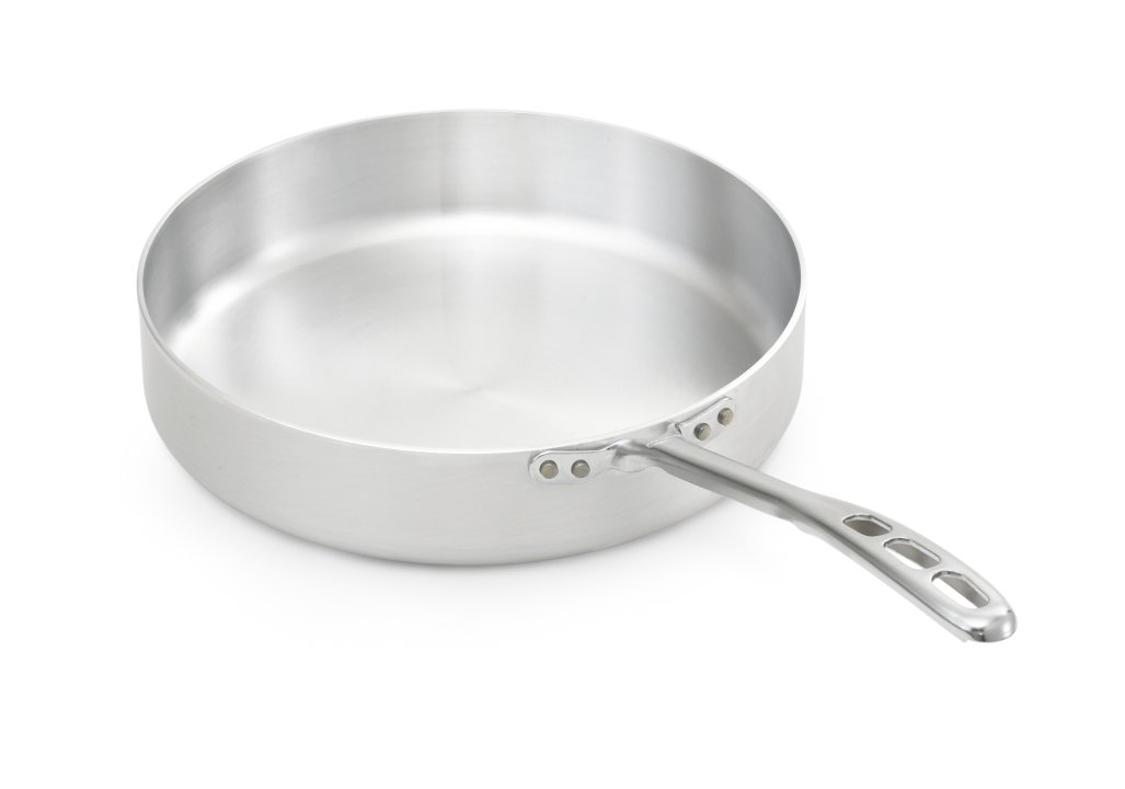 12-inch 5-quart Wear-Ever® aluminum sauté pan in natural finish with plated TriVent™ handle