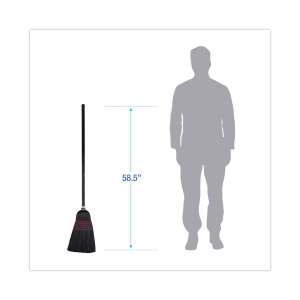Boardwalk, 10in, Flagged Tip Janitor Brooms, 58.5in Overall Length, Polypropylene Bristles, Black