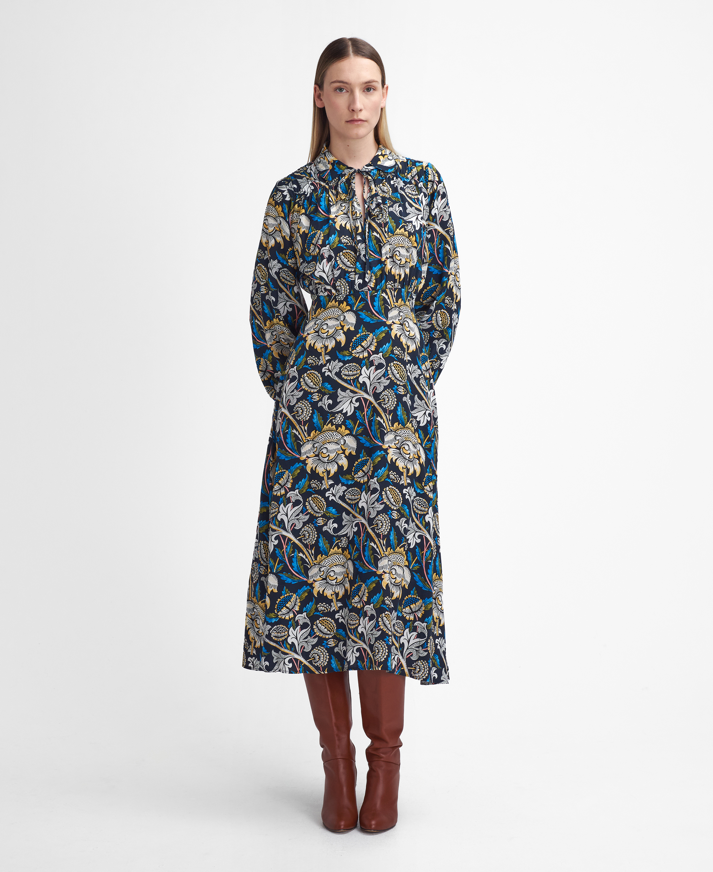 Barbour x William Morris Gallery Rendall Midi Dress image number 0