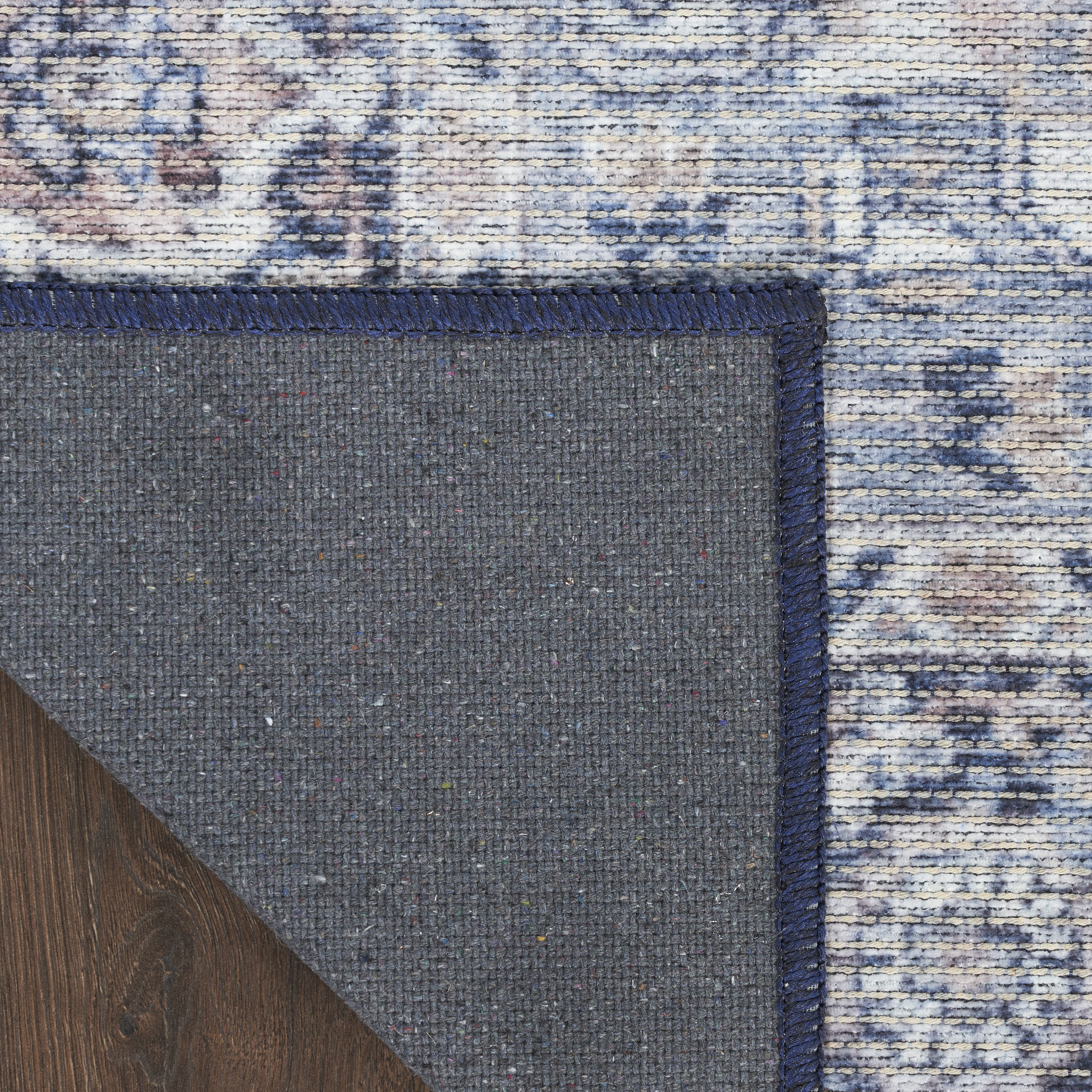 Nourison New Concept Washables 2'2" x 8' Ivory Navy Vintage Indoor Rug