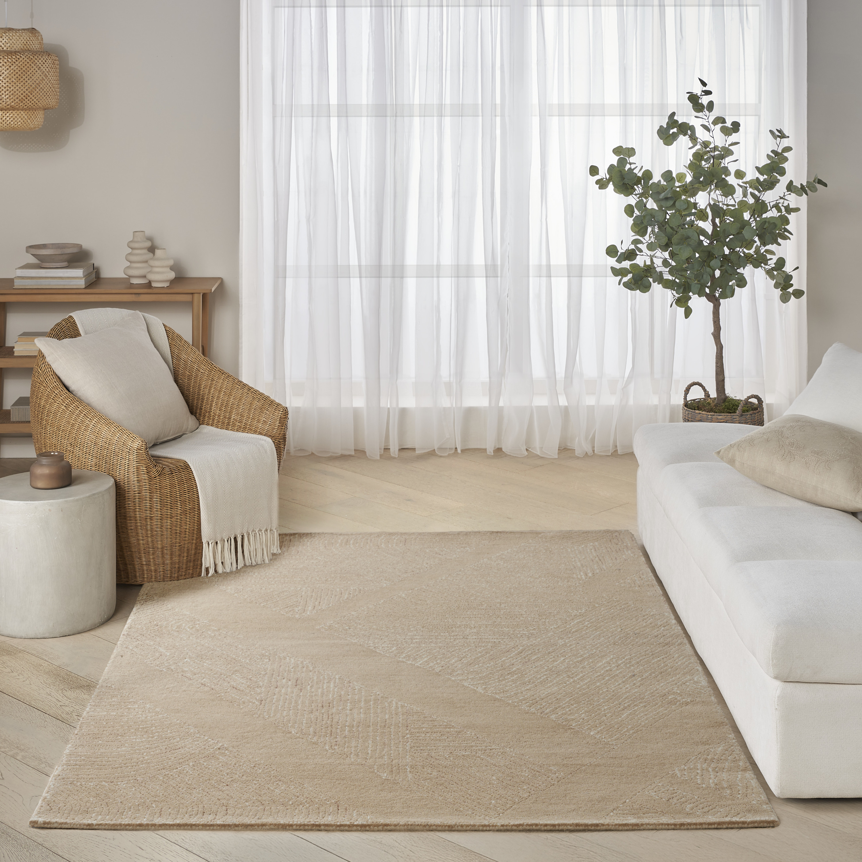 DKNY Pure Patterns 3'9" x 5'9" Camel Modern Indoor Rug