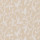 Beige textured fabric with repeating white stylized leaf-and-vine motifs curling across the surface, forming a subtle, evenly spaced decorative pattern.