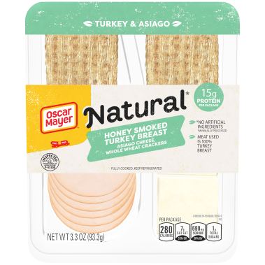 Natural Honey Smoked Turkey Breast, Asiago Cheese & Whole Wheat Crackers