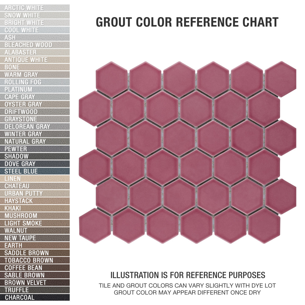 Tribeca 2″ Hex Glossy Blush 11-1/8 in. x 12-5/8 in. Porcelain Mosaic Tile