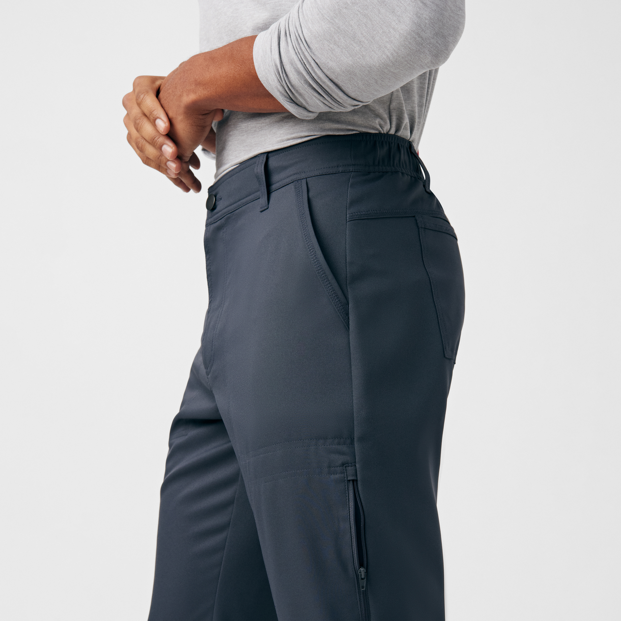 White Cross VIBE WB446 Men&#8216;s 7 Pocket Fade Resistant Cargo Scrub Pants with Button Fly and Belt Loops-White Cross