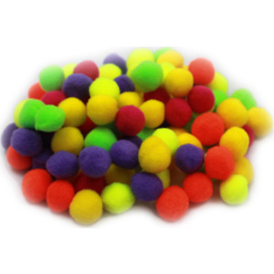 Creative Arts&trade; Pom-Poms, 1/2", Hot Colors, Pack of 100