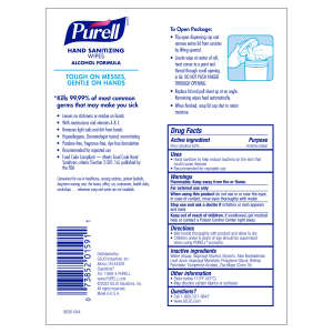 Gojo, PURELL Hand Sanitizing Wipes Alcohol Formula Hand Sanitizer Wipes,  80 Wipes/Container