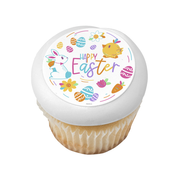 Happy Easter Chick & Bunny PhotoCake® Edible Image®