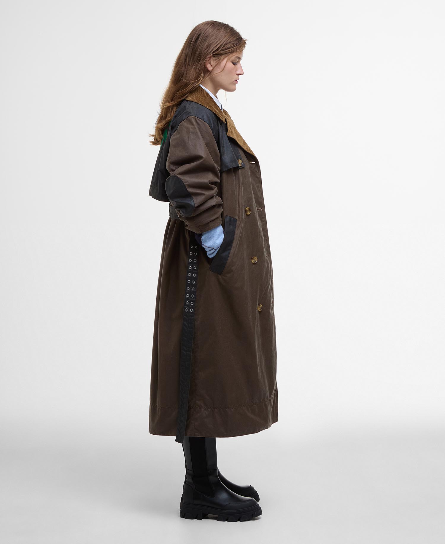 Barbour x GANNI Waxed Trench Coat image number 1