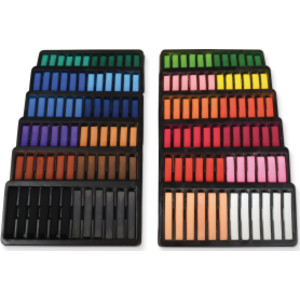 Square Artist Pastels, 24 Assorted Colors, 6 Each, 2-3/8" x 3/8" x 3/8", 144 Pieces
