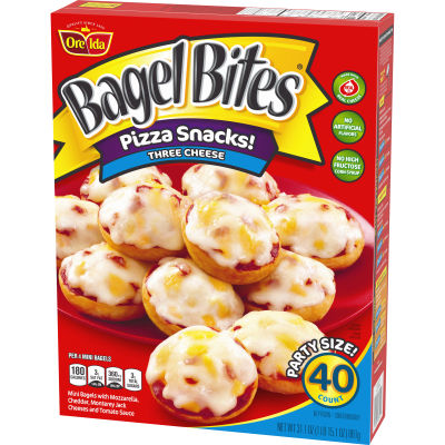 Bagel Bites Three Cheese Mini Bagel Pizza Snacks, 40 ct Box