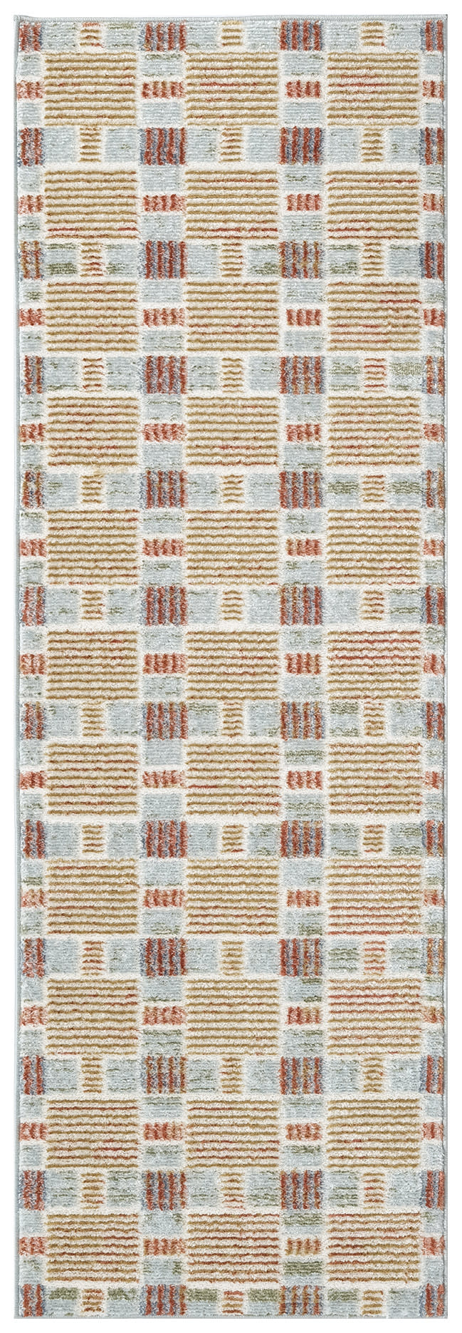 Nourison Nordic 2' x 6' Rust Multicolor Modern Indoor Rug