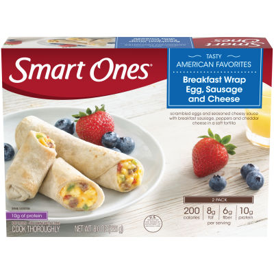 Smart Ones Egg, Sausage & Cheese Breakfast Wrap with Chessy Sauce & Peppers, 2 ct Box
