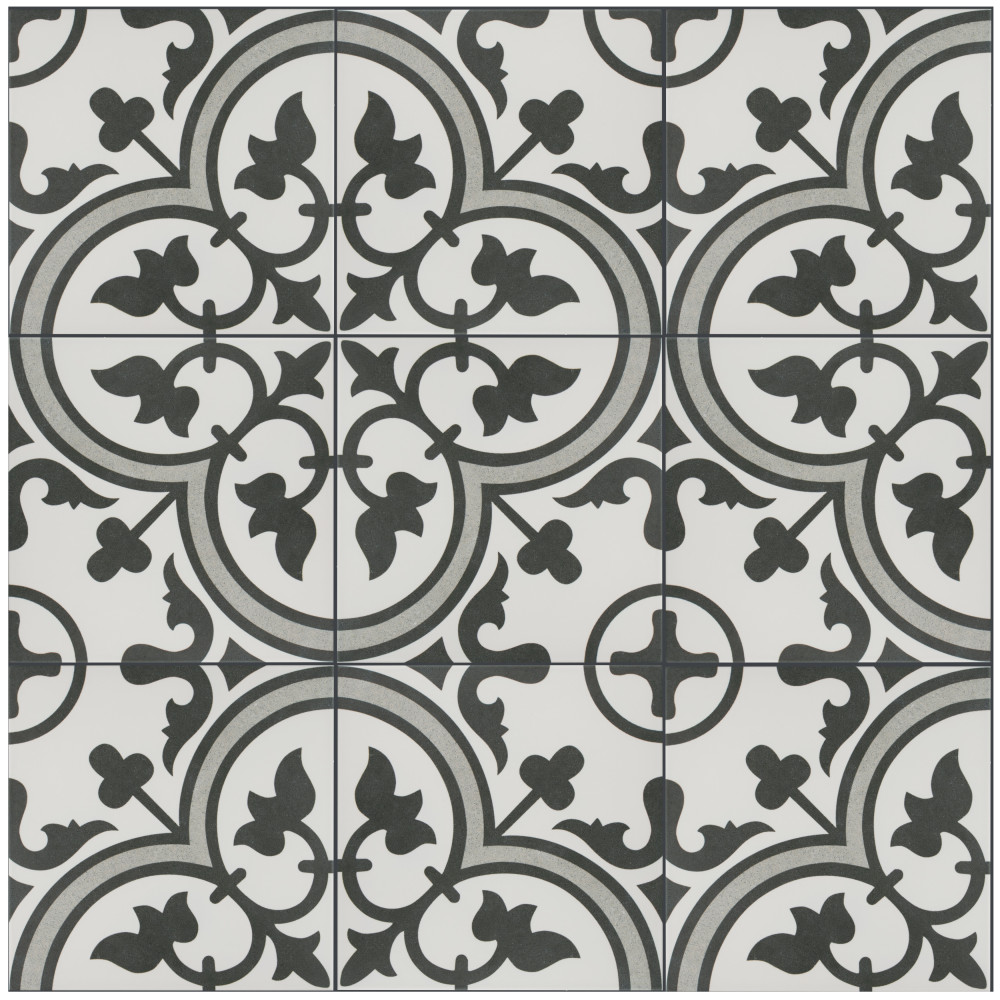 Arte Grey 9-3/4 in. x 9-3/4 in. Porcelain Floor and Wall Tile