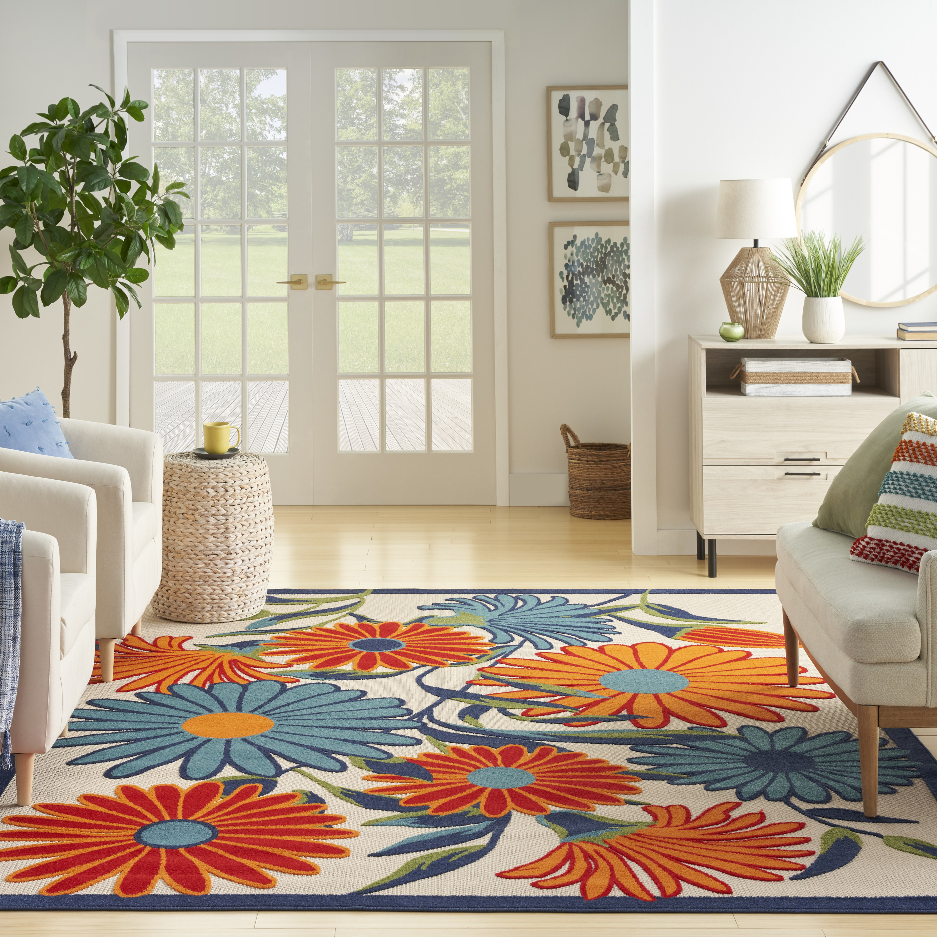 Nourison Aloha 7'10" x 10'6" Multicolor Contemporary Rug