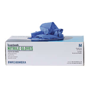 Boardwalk, General Purpose Gloves, Nitrile, 4.0 mil, Powder Free, M, Blue