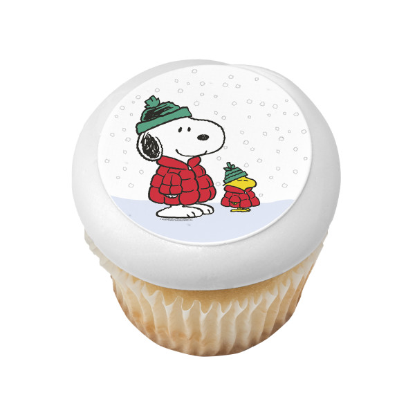 Peanuts® Snoopy® and Woodstock® in Puffer Jacket PhotoCake® Edible Image®