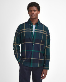 Dunoon Tailored Long-Sleeved Shirt Green Loch