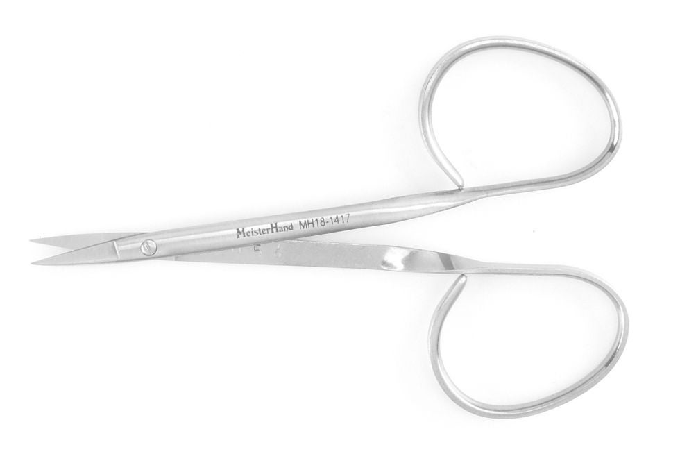 Iris Scissors MeisterHand® 3-7/8 Inch Length OR / Surgical Grade German Stainless Steel NonSterile Finger Ring Handle Straight Sharp Tip / Sharp Tip