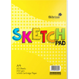 Yellow Sketch Pad, A4, 20 Sheets, 100 gsm White Cartridge Paper
