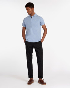 Tartan Pique Polo Shirt Sky Marl-Dress