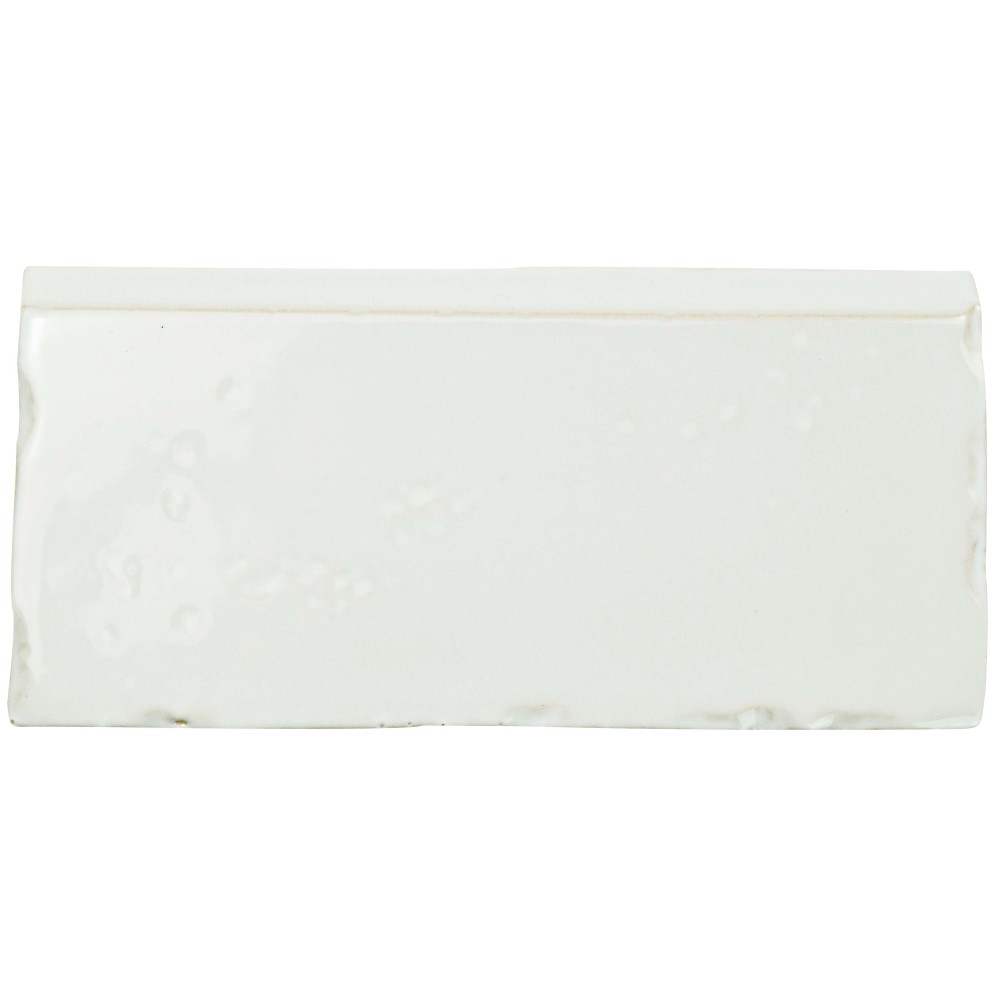 Novecento Zocalo Blanco Viejo 2-1/2 in. x 5-1/8 in. Ceramic Wall Trim