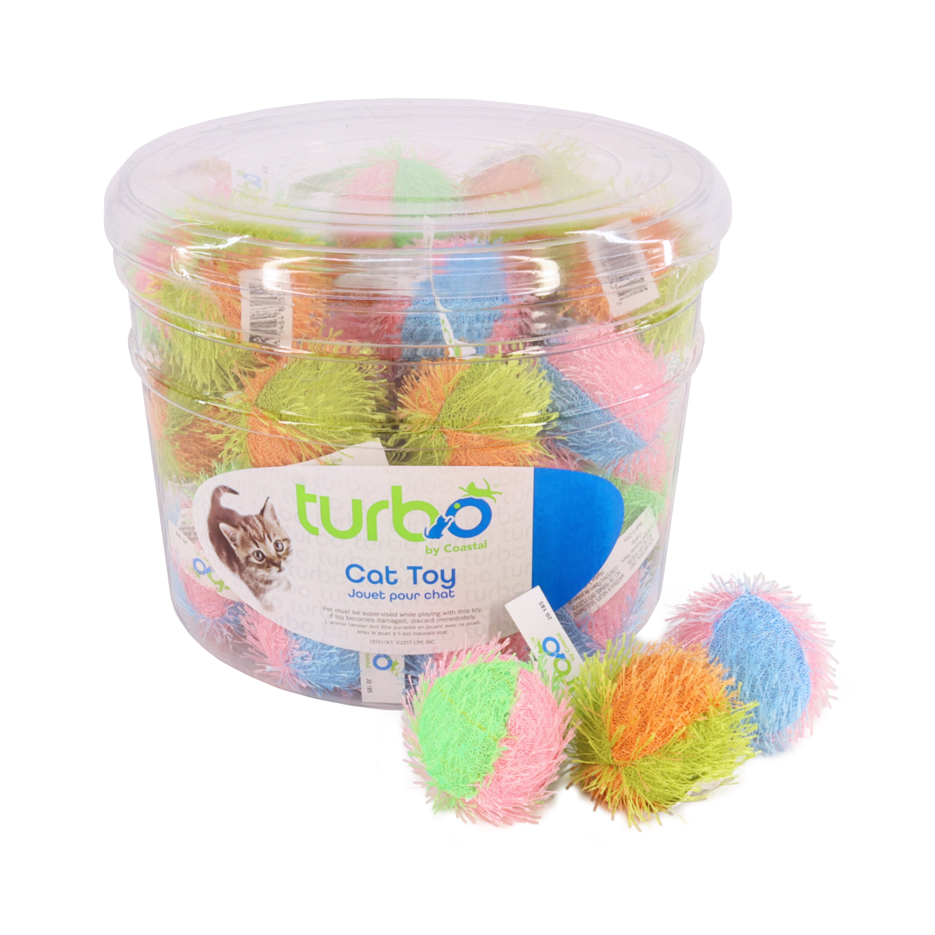 Turbo® Fuzzy Balls Bulk Cat Toy Bin