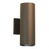 Wall Mount Cylinder Fixture, Incandescent, 120V, 65W, 2-Light (Up/Down Feature), Architectural Bronze