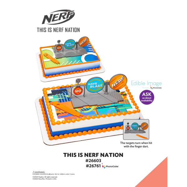 NERF™ This is NERF Nation The Magic of Cakes® PhotoCake® Enhanced Background and Icing Page