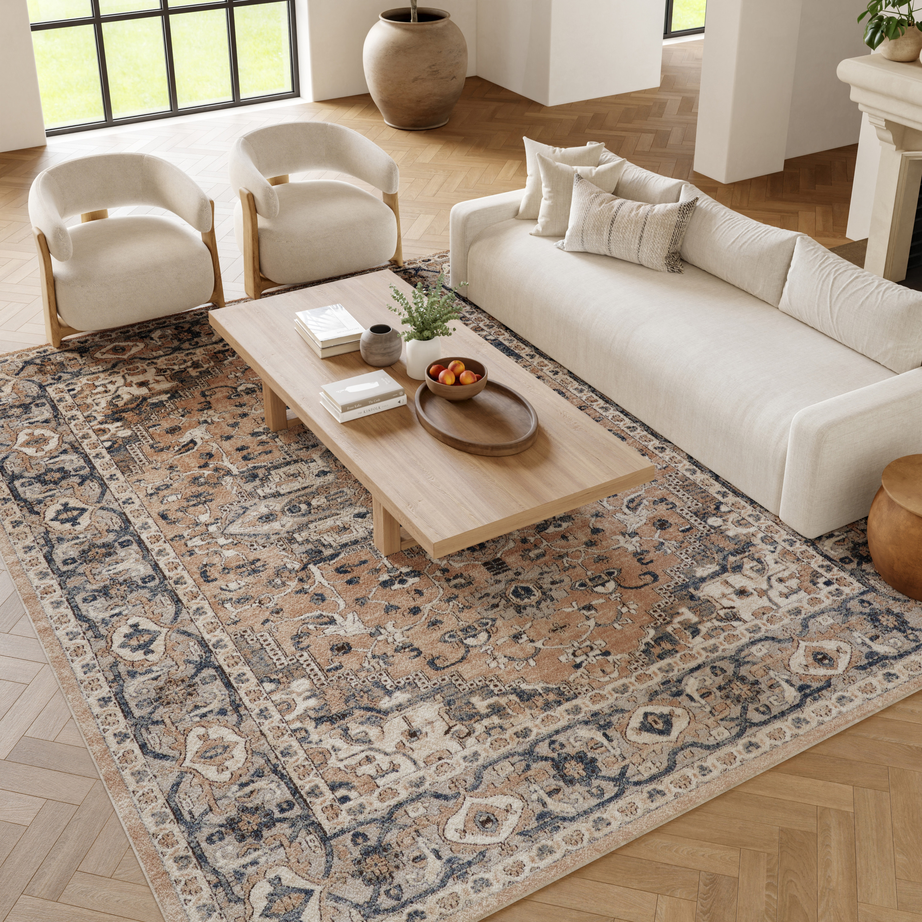 Nourison Quarry 7' x 10' Beige Grey Farmhouse Indoor Rug