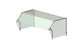 60.25-inch-wide Single-Sided NSF Contemporary Buffet Breath Guard with Top Shelf 4-Well/Pan