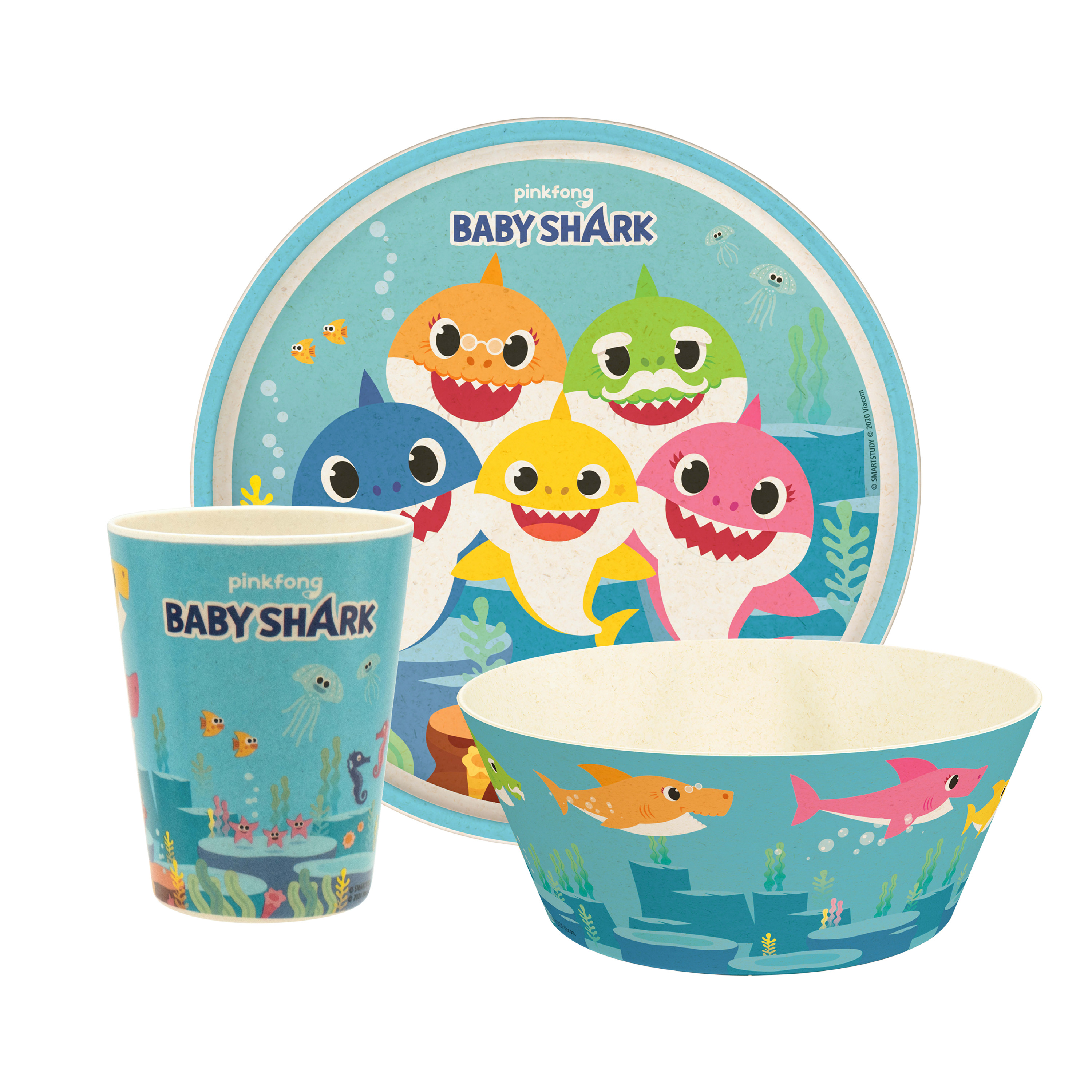 Pinkfong Kids 3-piece Dinnerware Set, Baby Shark, 3-piece set slideshow image 1 Pinkfong Kids 3-piece Dinnerware Set, Baby Shark, 3-piece set slideshow image 1