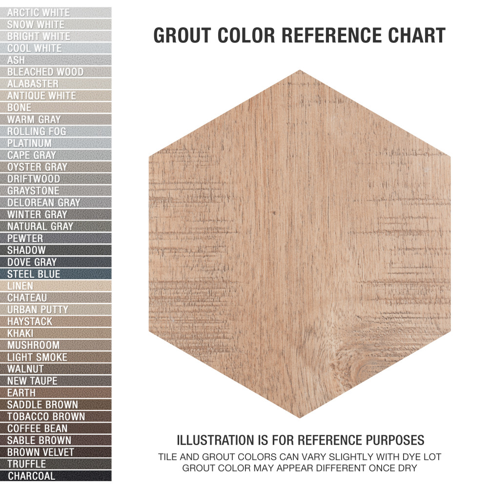 Sawnwood Hex Brown 8-5/8 in. x 9-7/8 in. Porcelain Floor and Wall Tile