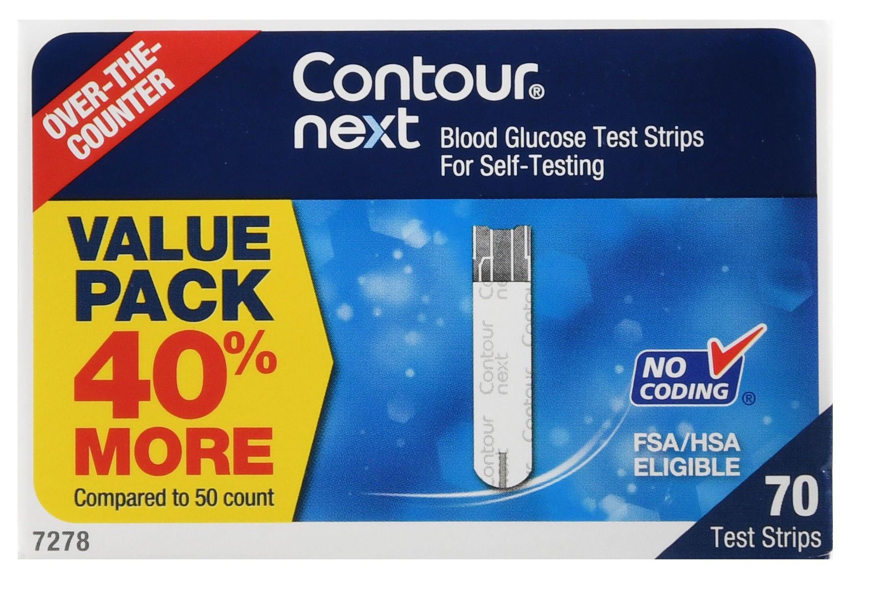 Contour® Next Blood Glucose Test Strips, 70 Strips in a Box