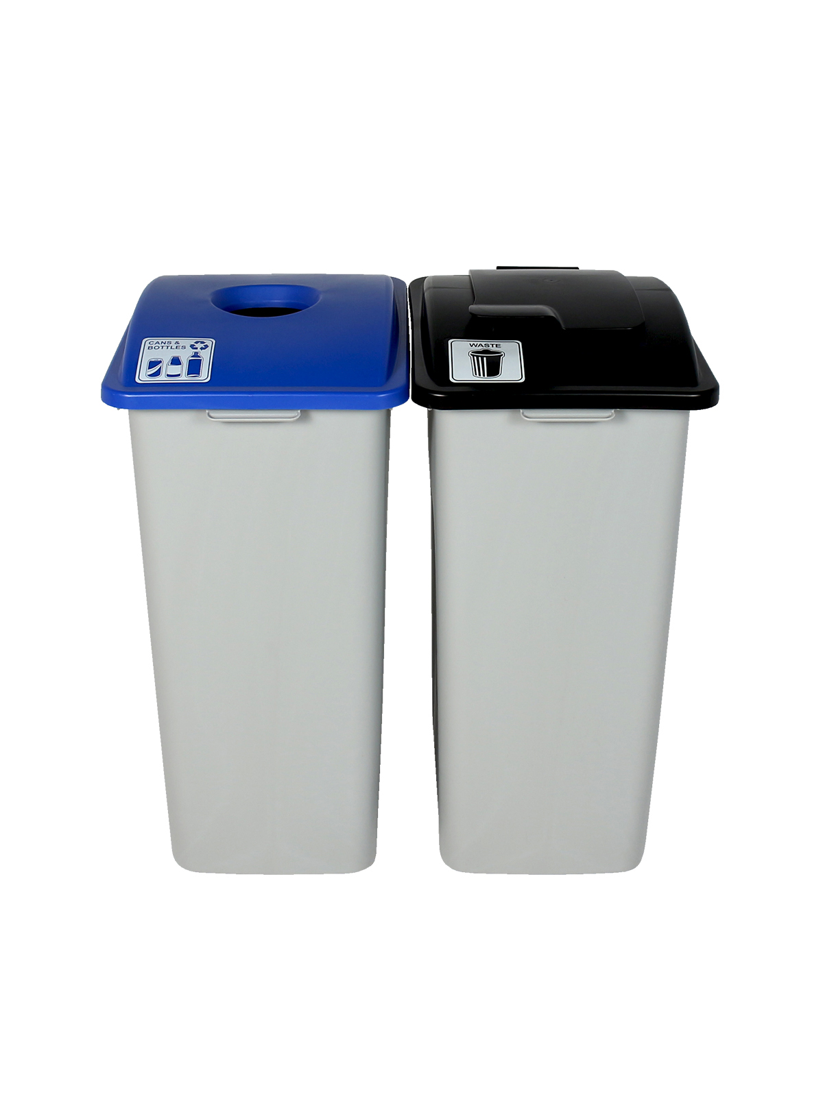 WASTE WATCHER – Double – Kit – Xl – Cans & Bottles-Waste – Circle-Solid Lift – Grey-Blue-Black