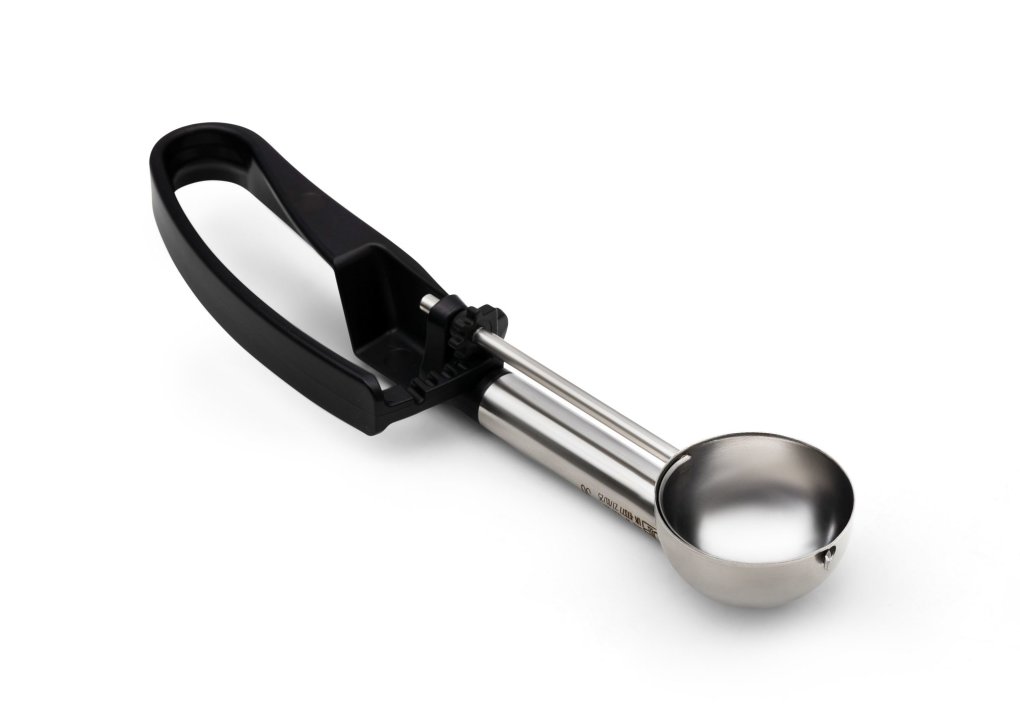 1.13-ounce extended-length disher with black squeeze handle