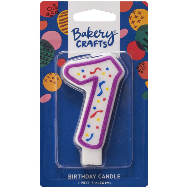 7 Party Purple Numeral Candles