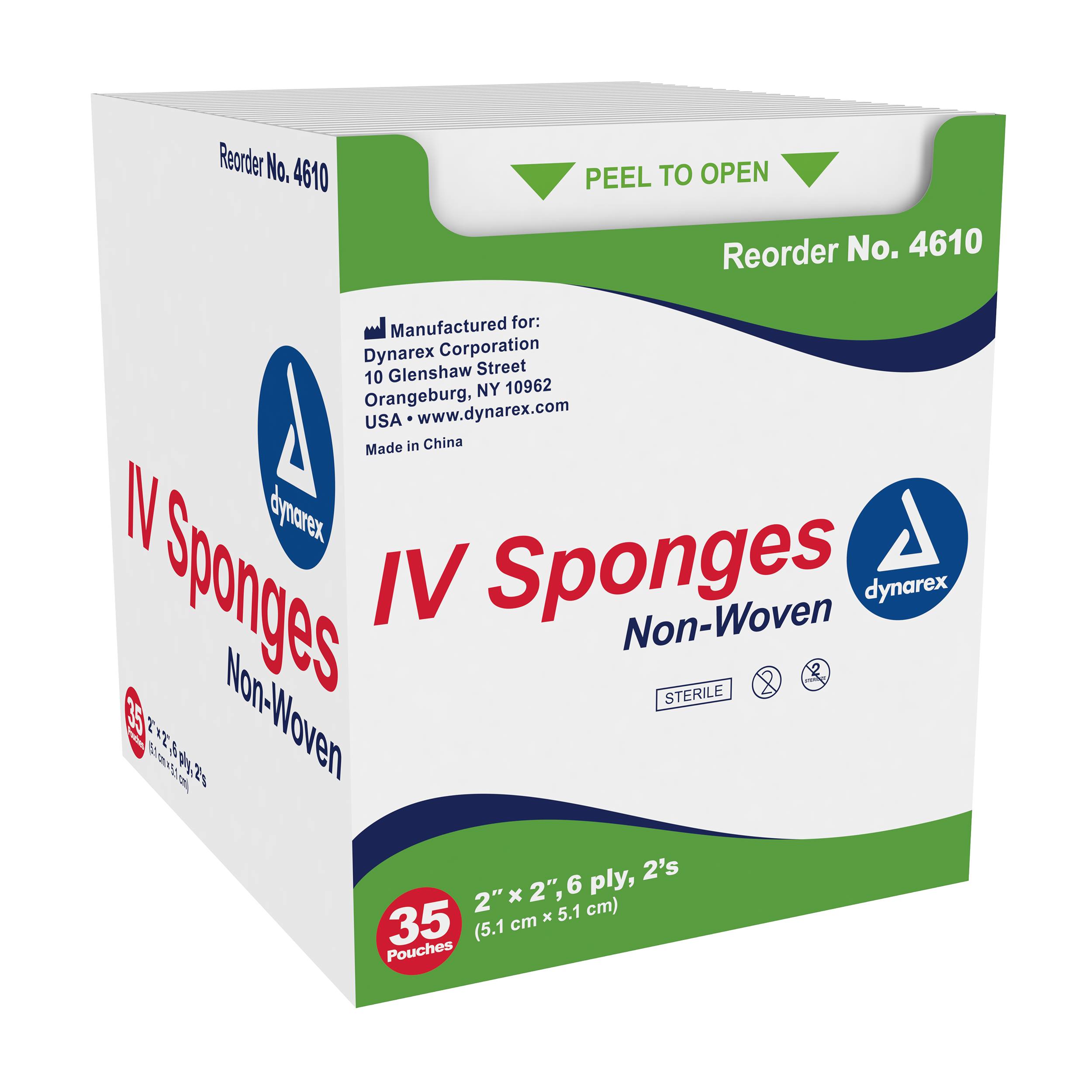 IV Sponges 2in x 2in - 6 Ply - 2/pouch - 4610
