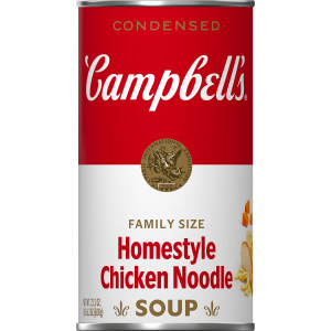 Campbell’s® Condensed Homestyle Chicken Noodle Soup, 22.2 oz Family Size Can (12 Pack)