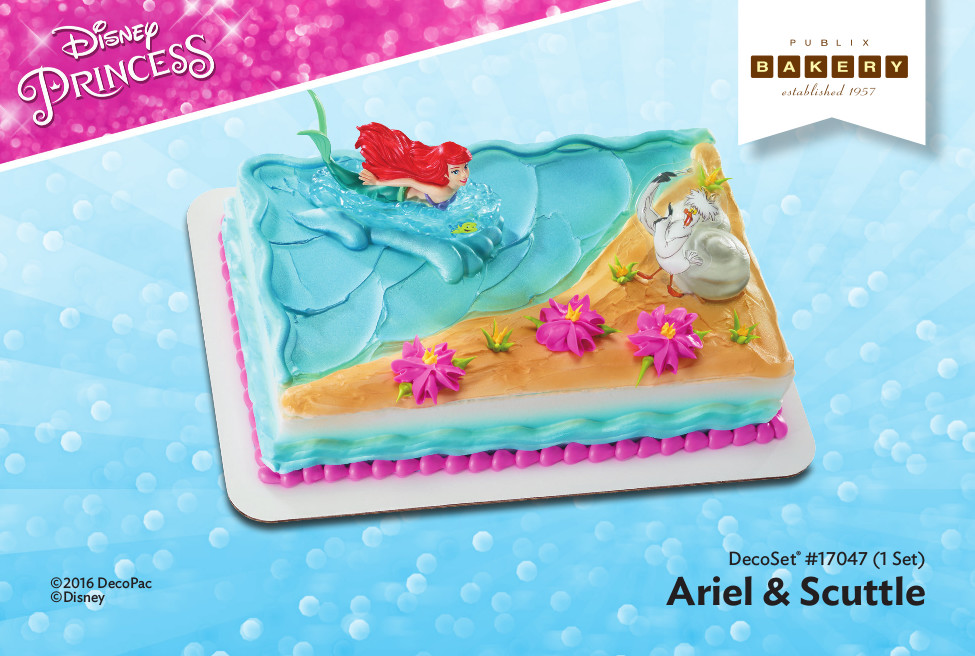 Little Mermaid Ariel And Scuttle Cake Decorating Instruction Card